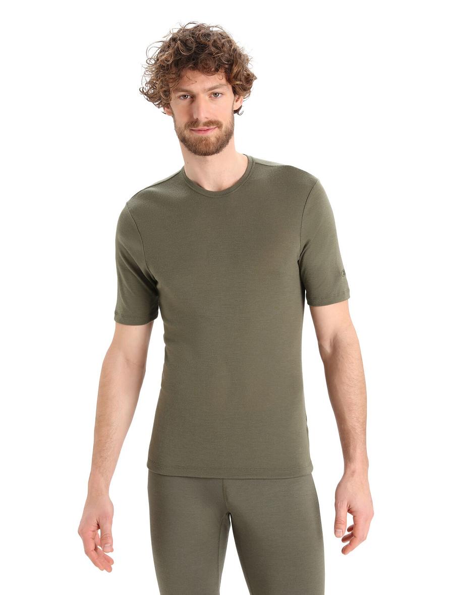 Loden Icebreaker Merino 175 Everyday Short Sleeve Crewe Thermal Top Men\'s Base Layers | AU 1377JPQJ